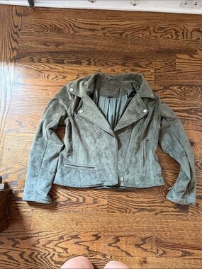 Blank NYC Olive Green Suede Moto Jacket